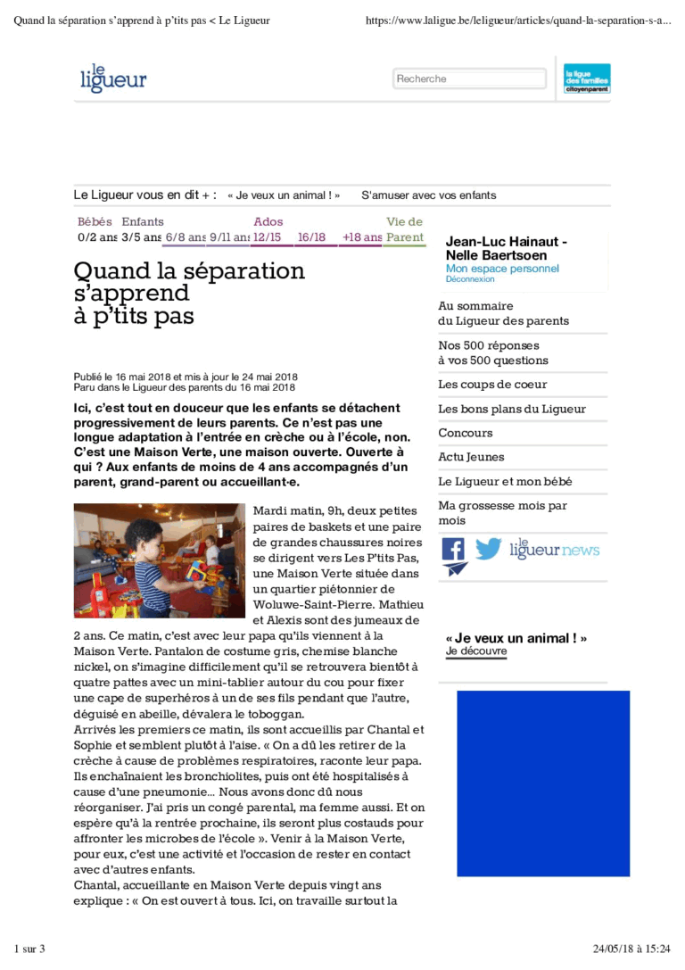 Quand la séparation s&rsquo;apprend à P&rsquo;tits Pas